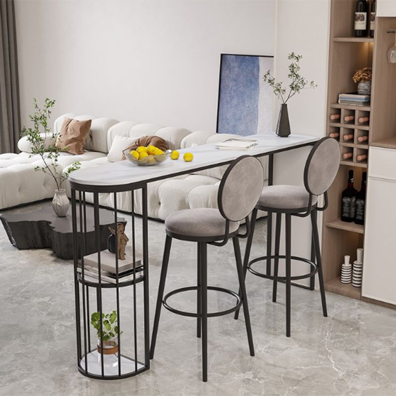 Modern Style Stone Bar Table White Colour Double pedestal Bar Dining Table Clearhalo 'Bar Furniture' 'Bar Tables' 'bar_tables' 'furn' 'furn_bar_tables' 'Furniture' 'Kitchen & Dining Furniture' 1200x1200_774abaea-4ab3-4e9f-9165-63e3e8a844a3