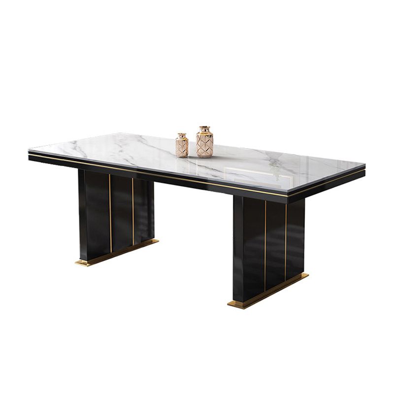 Traditional Luxury Dining Table White Rectangle Sintered Stone Table with Metal Base Clearhalo ' dining_table' 'Dining Tables & Seating' 'Dining Tables' 'furn' 'furn_dining_table' 'Furniture' 'furniture_dining_table' 'Kitchen & Dining Furniture' 'kitchen&dining_furn' 'kitchen' 'kitchen_dining_table' 1200x1200_774b3733-61e1-4b10-9e33-19df0fe11fb0