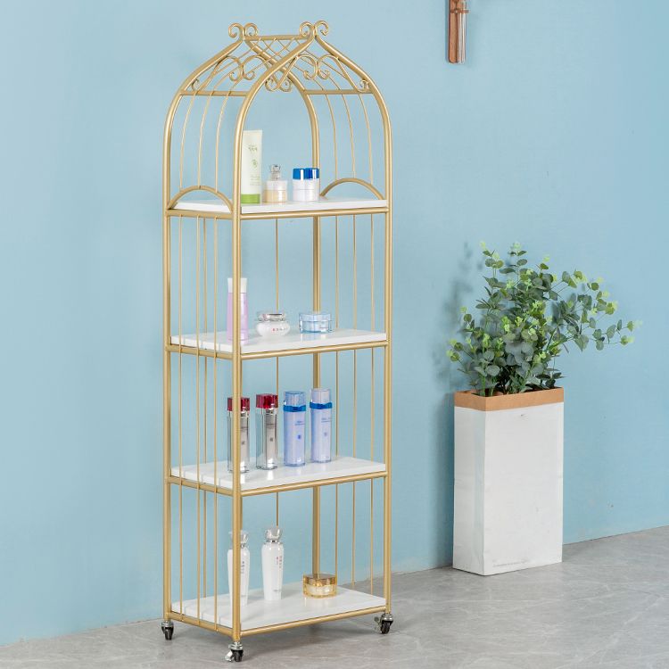 Glam Style Bookshelf Open Back Bookcase for Home Office Study Room with Casters Clearhalo 'Bookcases' 'furn' 'furn_bookcases' 'Furniture' 'furniture_bookcases' 'kitchen' 'kitchen_bookcases' 'Living Room Furniture' 'Office Furniture' 1200x1200_774be744-eee0-4b30-992f-737ef9626039