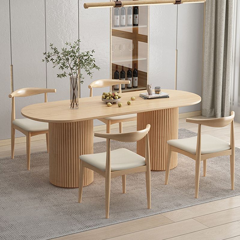 Contemporary Solid Wood Dining Table Oval Dining Table for Home Use Clearhalo 'Dining Tables & Seating' 'Dining Tables' 'dining_table' 'furn' 'furn_dining_table' 'Furniture' 'Kitchen & Dining Furniture' 1200x1200_774bf455-0e6b-4461-8305-7e27a2890e4e