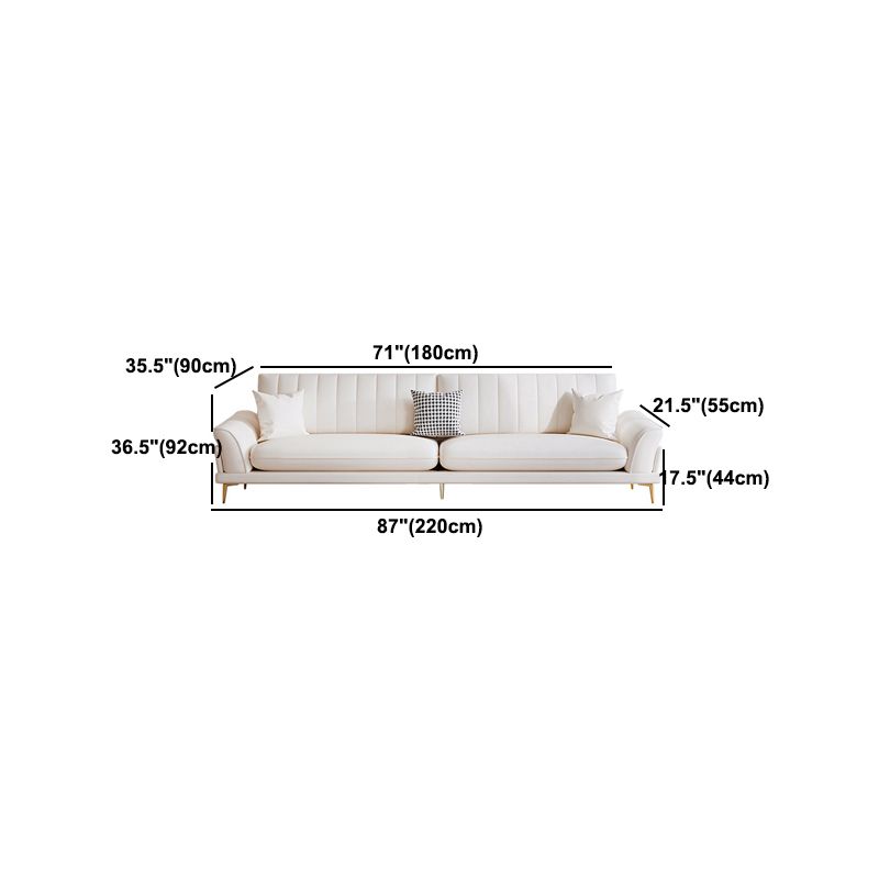 SOFA DI PELLA FUCCHIO 35.43 "D X 36.22" H divano braccio svasato per soggiorno