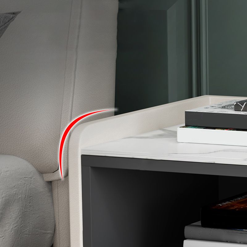 1 la houten nachtkastje 16 "W leisteen bovenste nachttafel voor slaapkamer