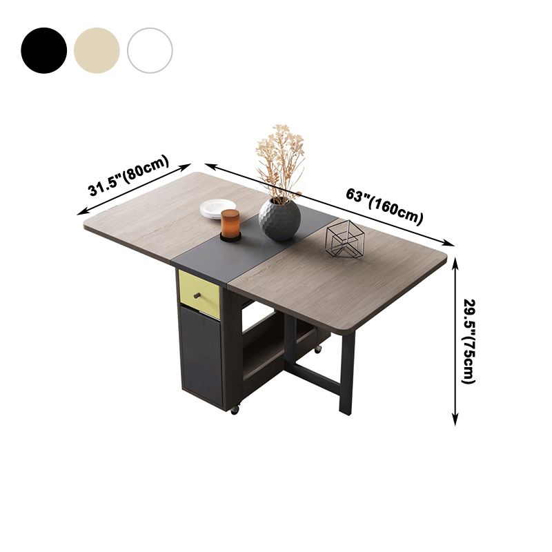 Foldable Rectangle Wooden Table Medieval Modern Table with Storage Trestle Base Clearhalo ' dining_table' 'Dining Tables & Seating' 'Dining Tables' 'furn' 'furn_dining_table' 'Furniture' 'furniture_dining_table' 'Kitchen & Dining Furniture' 'kitchen&dining_furn' 'kitchen' 'kitchen_dining_table' 1200x1200_774c5397-5659-4bd3-83e8-bc110fac9967