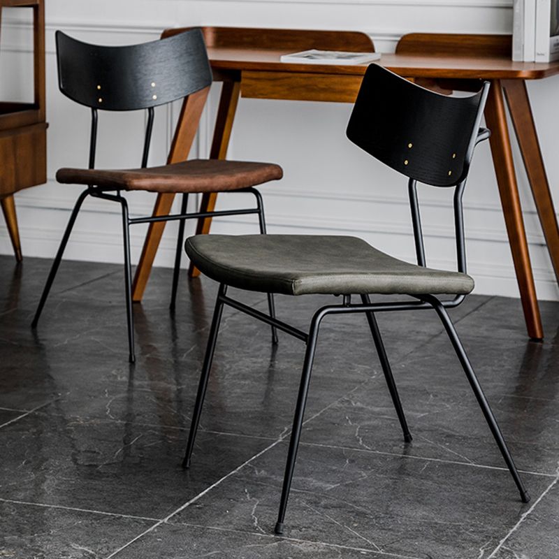 Contemporary Style Dining Chairs Armless Open Back Chair with Metal Legs Clearhalo ' kitchen&dining_furn' 'Dining Chairs' 'Dining Tables & Seating' 'dining_chair' 'furn' 'furn_dining_chair' 'Furniture' 'furniture_dining_chair' 'Kitchen & Dining Furniture' 'kitchen' 1200x1200_774d44d6-5ac0-4910-b0c1-1115e5c311e7