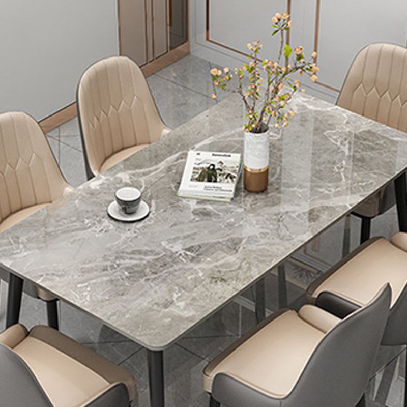 Slate and Metal Table Glam Style Rectangular Dining Table for Home Dining Room Clearhalo 'Dining Tables & Seating' 'Dining Tables' 'dining_table' 'furn' 'furn_dining_table' 'Furniture' 'Kitchen & Dining Furniture' 1200x1200_774daa2d-4bae-4aba-93ba-e5a7c4f89cc1