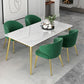 Ensemble de Table à manger rectangulaire 1/2/5 pièces, Table et chaises de salle à manger en pierre moderne