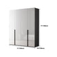 Modern Mirrored Finish Wardrobe Cabinet Engineered Wood and Solid Wood Wardrobe