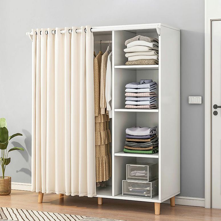 Bedroom Storage Cabinet with Clothes Rail Modern Cabinet with Wooden Legs Clearhalo 'Armoires & Wardrobes' 'armoires_wardrobes' 'Bedroom Furniture' 'furn' 'furn_armoires_wardrobes' 'Furniture' 1200x1200_7750027b-dfb5-42f5-b375-604f8c45350b