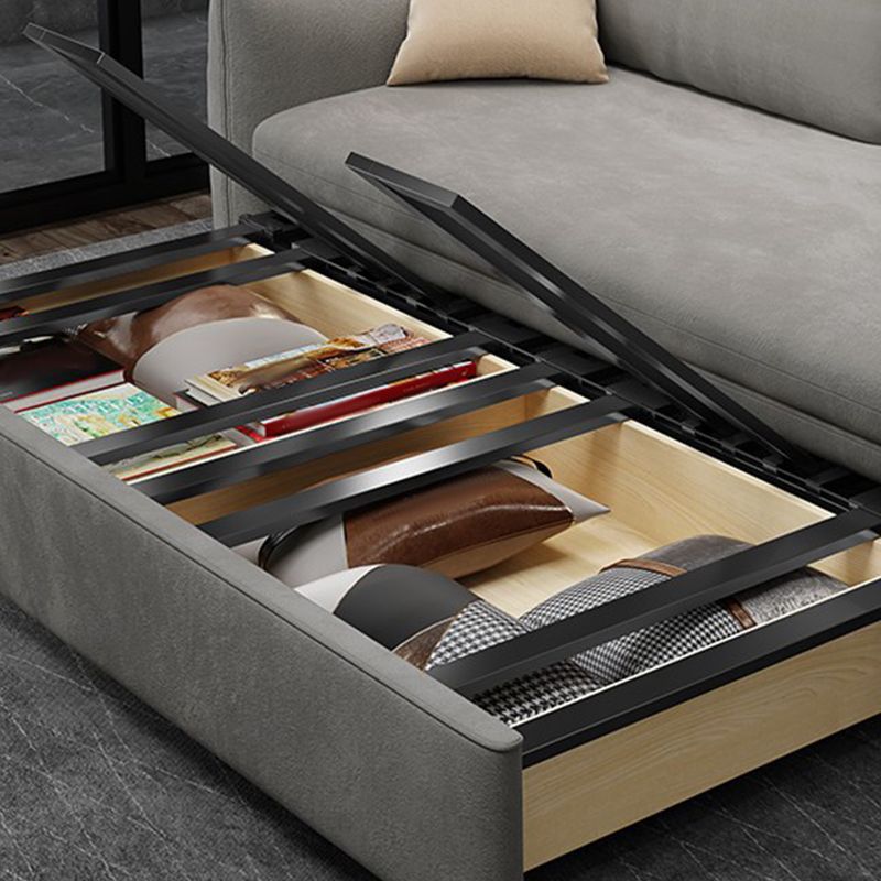 Fabric Square Arm Sofa Bed Standard Loose Back Settee Furniture in Grey Clearhalo 'furn' 'furn_sofas' 'Furniture' 'furniture_sofas' 'kitchen' 'kitchen_sofas' 'Living Room Furniture' 'Sofa' 'sofas' 1200x1200_775092fa-39ad-4bd4-ade9-cce198c9156b