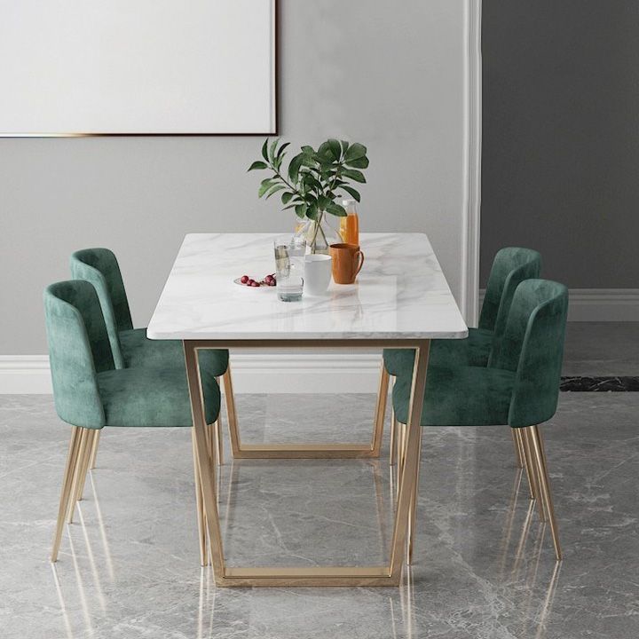 Nordic 1/2/5/7 Pieces Dining Set Rectangle Stone Dining Table for Dining Room Clearhalo 'Dining Room Sets' 'Dining Tables & Seating' 'dining_room_set' 'furn' 'furn_dining_room_set' 'Furniture' 'Kitchen & Dining Furniture' 1200x1200_7750e9d4-808d-4447-a5b9-bc50375ff326