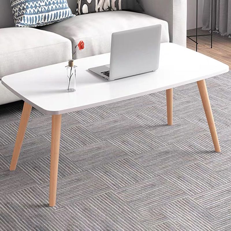 Tavolino rettangolare con legno artificiale/top nero/nero su 4 gambe tavolino