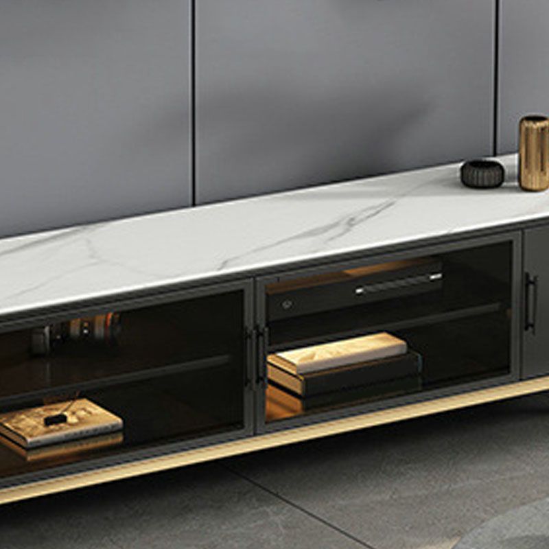 Stone TV Media Console Console TV con contenitore chiuso con ante