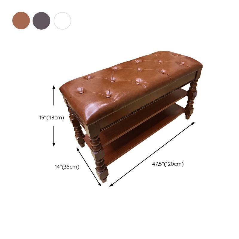 Rubber Wood Seating Bench Rectangle Cushioned Shoe Storage Entryway Bench Clearhalo 'Benches' 'Chairs & Seating' 'furn' 'furn_benches' 'Furniture' 'Living Room Furniture' 1200x1200_775314fa-ef14-412f-91a9-96b4c1ab5fd3