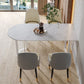 Simplicity Style Furniture Double Pedestal Stone Dining Site Table for Home Clearhalo 'Dining Tables & Seating' 'Dining Tables' 'dining_table' 'furn' 'furn_dining_table' 'Furniture' 'furniture_dining_table' 'Kitchen & Dining Furniture' 'kitchen' 'kitchen_dining_table' 1200x1200_7753ea95-d55f-44ef-a109-8bf2c954ef97