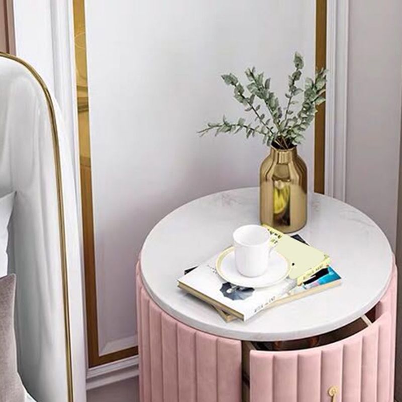 Round Slate Bedside Cabinet Modern Minimalist Bedside Table with Drawers Clearhalo 'Bedroom Furniture' 'furn' 'furn_night_stand' 'Furniture' 'night_stand' 'Nightstands' 1200x1200_77541794-d83e-4623-8635-a0eca4b11062