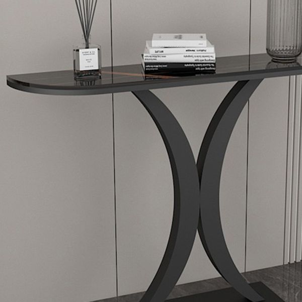 Console di pietra mezzi di luna resistente alla macchia Tabella Accento del telaio Ironcraft