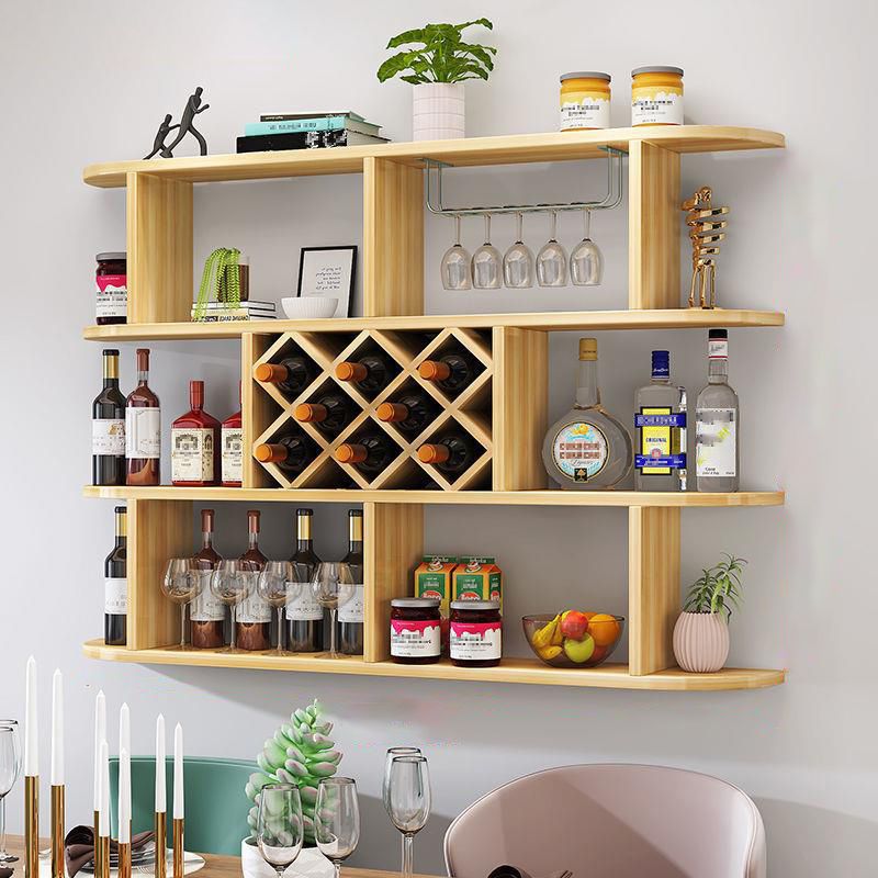 Wood Wall Mounted Modern Wine Rack Wine Stemware Holder for Home Clearhalo 'furn' 'furn_wine_racks' 'Furniture' 'Kitchen & Dining Furniture' 'Wine Racks' 'wine_racks' 1200x1200_7755a381-47a1-407f-ba2c-e5ef6fad1873