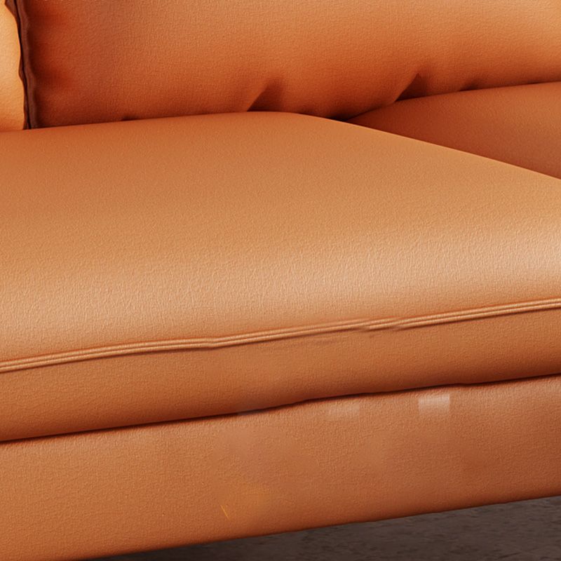 Setente de tela con cuatro patas Sofá contemporánea con almohadas de refuerzo