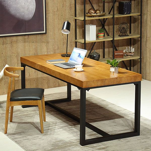 Modern Style Office Desk Solid Wood Trestle Home Writing Desk Clearhalo 'furn' 'furn_office_desk' 'Furniture' 'furniture_office_desk' 'Office Desks' 'Office Furniture' 'office_desk' 1200x1200_775a7c36-4b5e-4bfb-92f9-821f9d5d5384