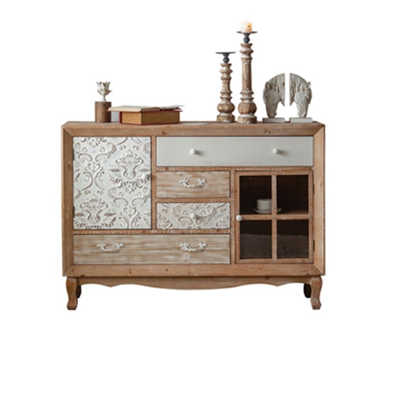 Industrial Espresso Accent Cabinet with Drawer Chest with Doors Clearhalo 'Cabinets & Chests' 'cabinets_chests' 'furn' 'furn_cabinets_chests' 'Furniture' 'Living Room Furniture' 1200x1200_775a9047-afbe-47a0-9f09-1accaafaf000