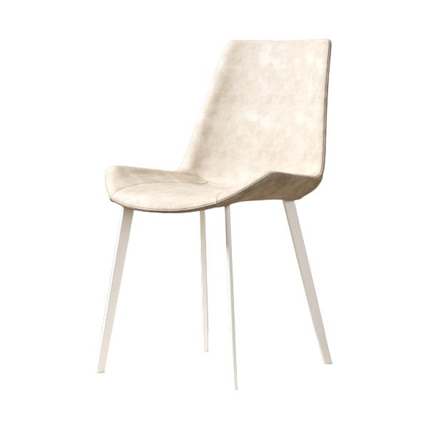 Gamba bianca sedia da pranzo imbottita contemporanea per la casa