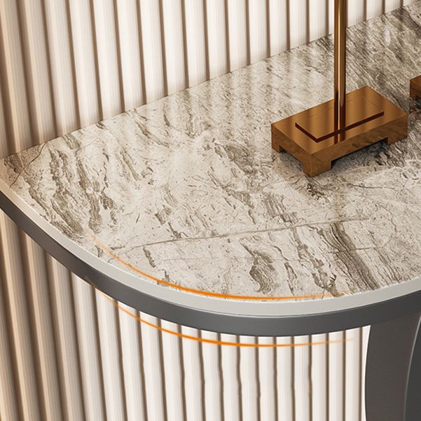 Glam Console Accent Table Antique Finish Sofa Console Table in Stone Clearhalo 'Console Tables' 'console_tables' 'Entry & Mudroom Furniture' 'furn' 'furn_console_tables' 'Furniture' 1200x1200_775bc2b1-d978-4011-9a11-926de2f91ba7