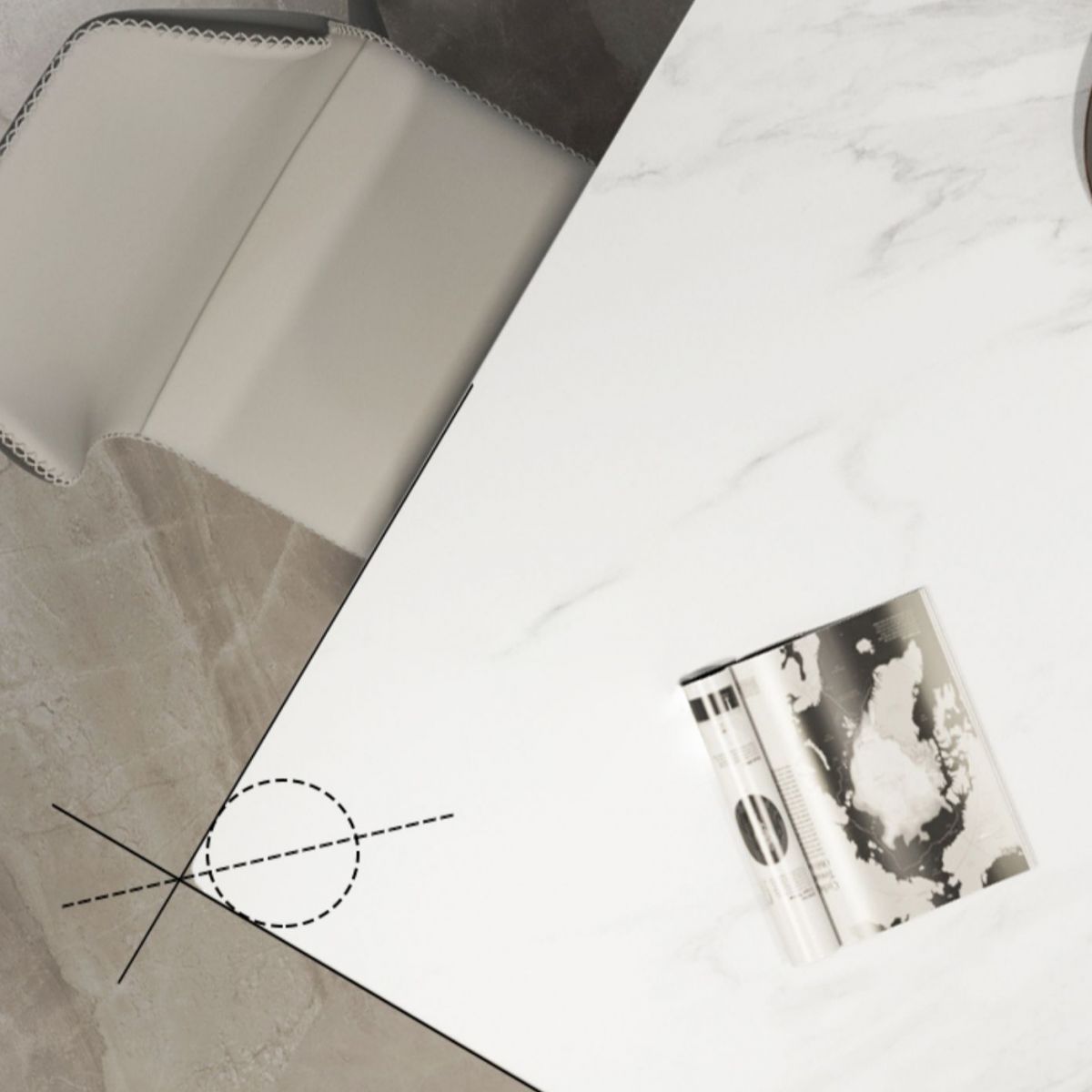 Rectangle Stone Top Dining Table Extendable Dining Table for Dining Room