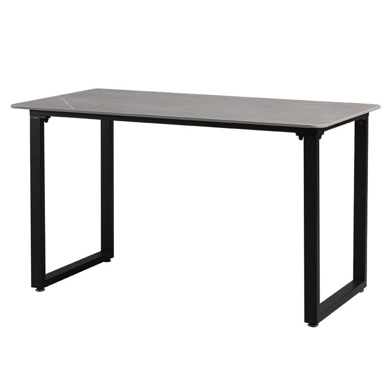 Industrial Style Grey Sintered Stone Dining Table Metallic Base Rectangle and Square Table for Home Clearhalo ' dining_table' 'Dining Tables & Seating' 'Dining Tables' 'furn' 'furn_dining_table' 'Furniture' 'furniture_dining_table' 'Kitchen & Dining Furniture' 'kitchen&dining_furn' 'kitchen' 'kitchen_dining_table' 1200x1200_775be451-ea98-43f5-95d5-ccec6cf347ec