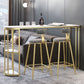Gorgeous Bar Table Stone Top Gold Base Pub Table with Shelf for Living Room, Only Table Clearhalo 'Bar Furniture' 'Bar Tables' 'bar_tables' 'furn' 'furn_bar_tables' 'Furniture' 'furniture_bar_tables' 'Kitchen & Dining Furniture' 1200x1200_775c354e-1249-4f8e-91ca-5478fc563ac6