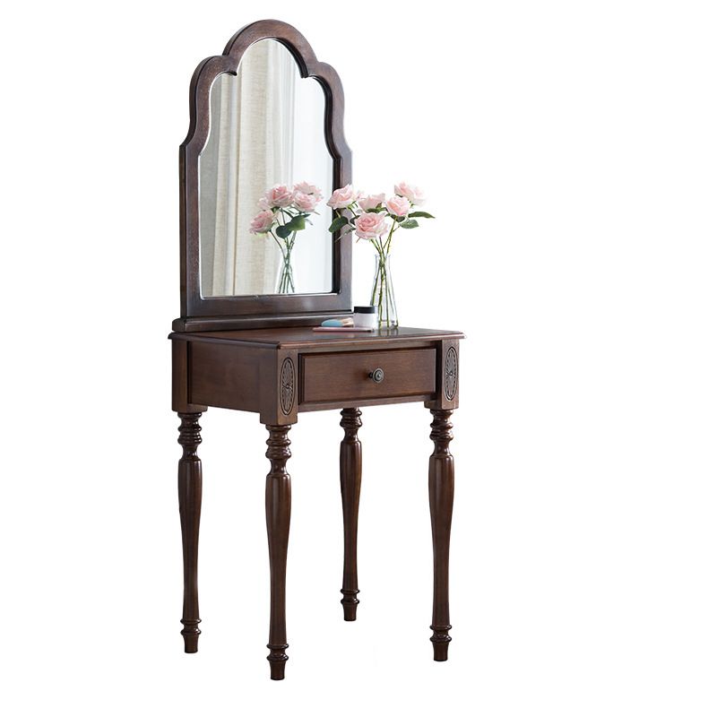 Juego de taburetes de tocador de tocador de madera tradicional, 23.62 "de ancho