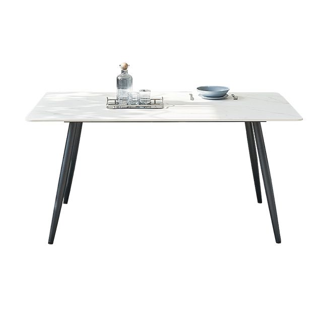 Metal Industrial Rectangle Dining Table Sintered Stone Top Table for Dining Room Clearhalo ' dining_table' 'Dining Tables & Seating' 'Dining Tables' 'furn' 'furn_dining_table' 'Furniture' 'furniture_dining_table' 'Kitchen & Dining Furniture' 'kitchen&dining_furn' 'kitchen' 'kitchen_dining_table' 1200x1200_7760c38b-0785-4fd0-807e-f02d755ca6db