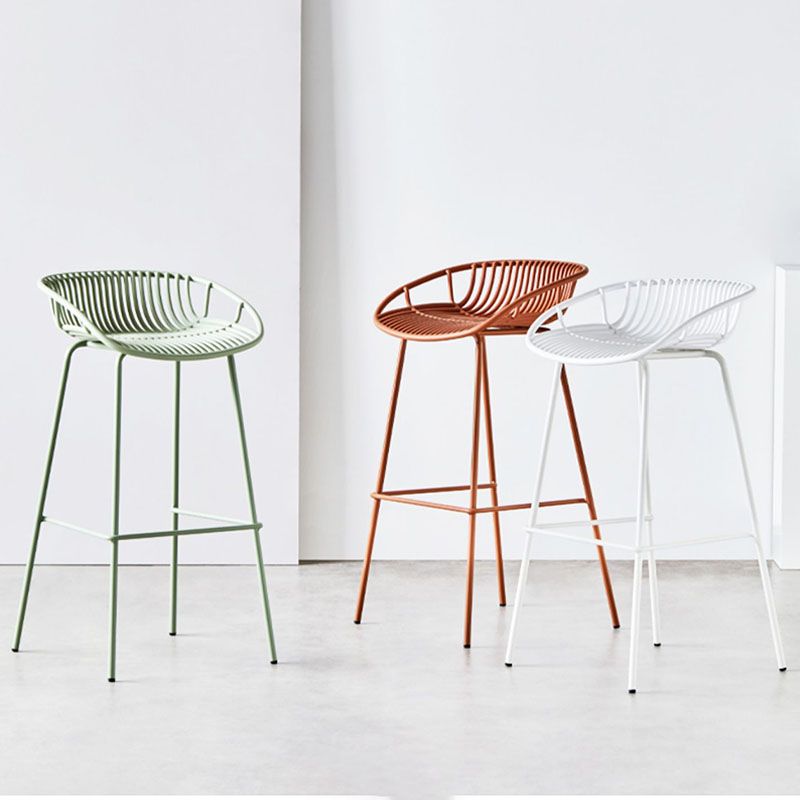 Nordic Metal Low Back Barstool Simple Indoor Tall Stool with Plastic Seat Clearhalo 'Bar Furniture' 'Bar Stools' 'bar_stools' 'furn' 'furn_bar_stools' 'furniture_bar_stools' 'Kitchen & Dining Furniture' 'kitchen&dining_furn' 'kitchen' 'kitchen_furn' Furniture' 1200x1200_7760d8bc-ab1f-4c7f-998e-64501fba0457