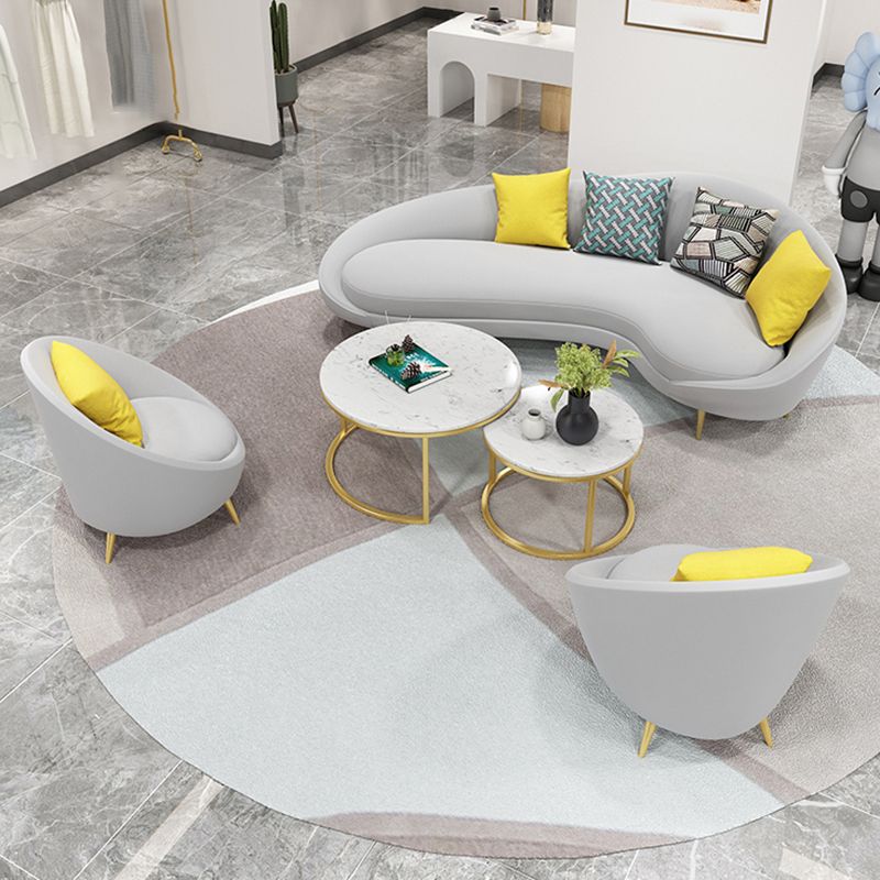 Divano curvo contemporaneo con braccio inclinato per divano dell'appartamento