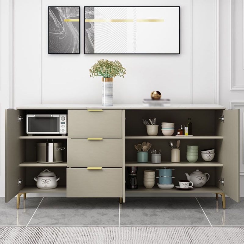 Bouette de tiroir glamour crédinza en bois avec comptoir en pierre pour le salon