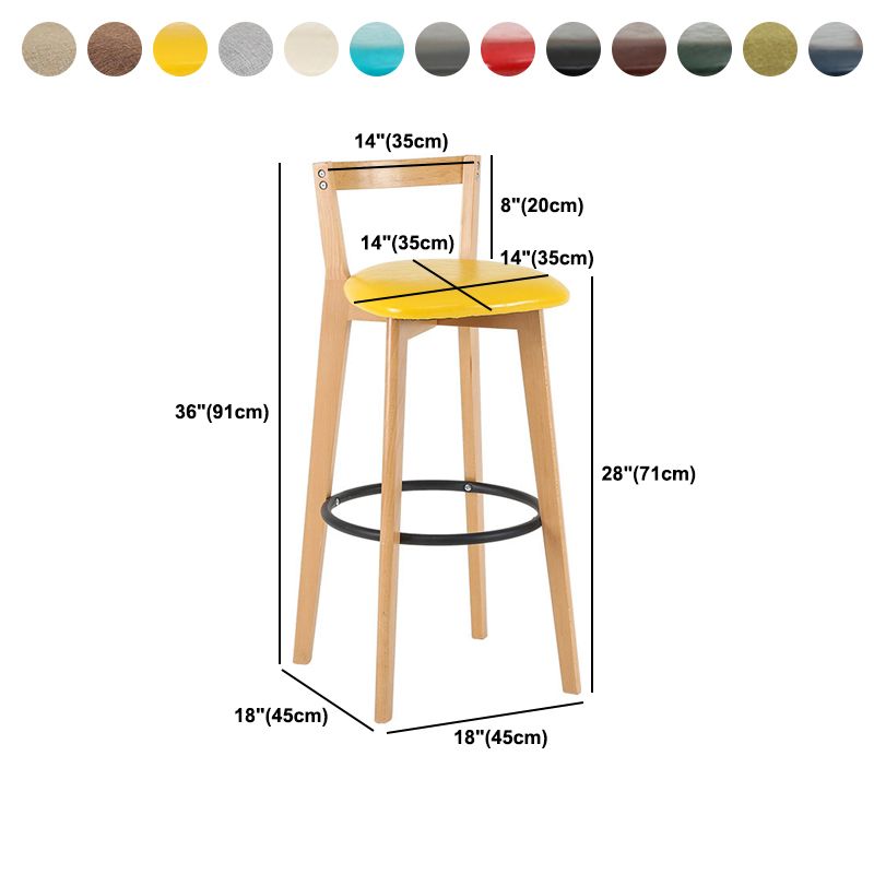 Scandinavian Wood Counter Stool Kitchen Furniture in Matte Finish Clearhalo 'Bar Furniture' 'Bar Stools' 'bar_stools' 'furn' 'furn_bar_stools' 'Furniture' 'Kitchen & Dining Furniture' 1200x1200_776303c1-dde3-437b-b97e-655e267a973c