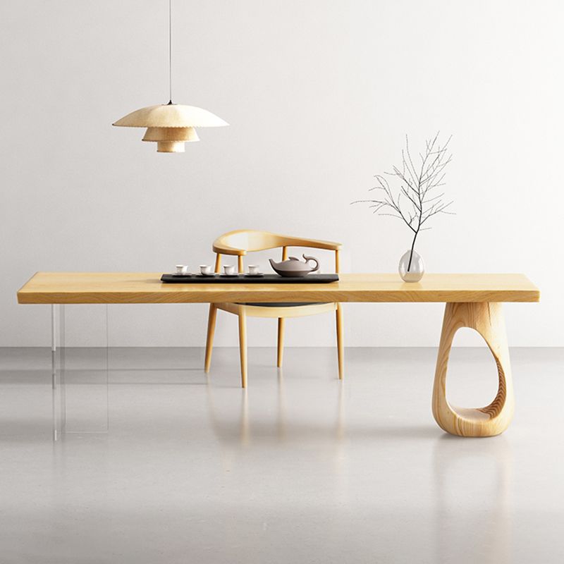 Contemporary 1 Single Coffee Cocktail Table in Pine Wood with 2 Legs Clearhalo 'Coffee & Accent Tables' 'Coffee Tables' 'coffee_tables' 'furn' 'furn_coffee_tables' 'Furniture' 'Living Room Furniture' 1200x1200_776325da-94a7-467b-b8d8-03a63a9e2521