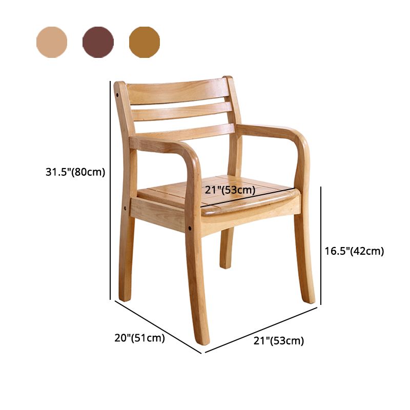 Wood Ladder Back Dining Armchair Traditional Rubberwood Arm Single Chair Clearhalo ' kitchen&dining_furn' 'Dining Chairs' 'Dining Tables & Seating' 'dining_chair' 'furn' 'furn_dining_chair' 'Furniture' 'furniture_dining_chair' 'Kitchen & Dining Furniture' 'kitchen' 1200x1200_776462de-4c33-4cbc-bea6-048b821d6d1a