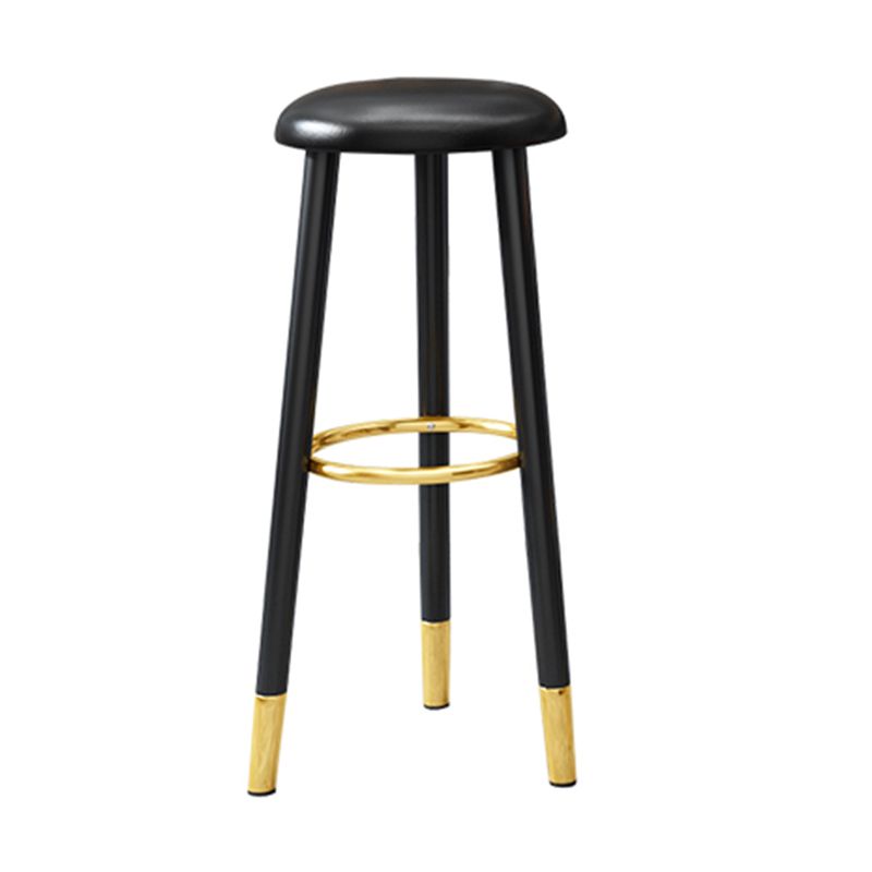 Scandinavian Style Steel Legs Bar-stool Round Seat Single Counter Stool for Kitchen Bar Clearhalo 'Bar Furniture' 'Bar Stools' 'bar_stools' 'furn' 'furn_bar_stools' 'furniture_bar_stools' 'Kitchen & Dining Furniture' 'kitchen&dining_furn' 'kitchen' 'kitchen_furn' Furniture' 1200x1200_7765ab4f-1226-470f-9a5d-fe3e98383329