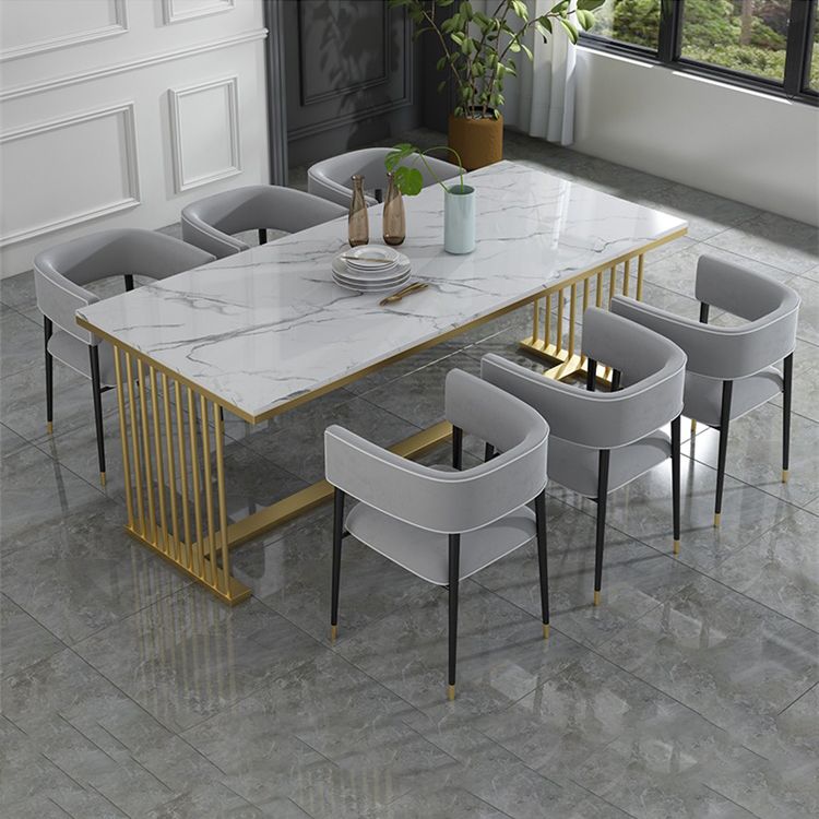 Glam Upholstered Dining Arm Chair Open Back Arm Chair for Dining Room Clearhalo 'Dining Chairs' 'Dining Tables & Seating' 'dining_chair' 'furn' 'furn_dining_chair' 'Furniture' 'Kitchen & Dining Furniture' 1200x1200_7769a728-6d22-4314-bacd-4e830a84e8a1