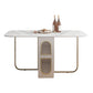 Modern Style Rectangle Dining Table 62.3" White Sintered Stone Drop-Leaf Dining Table Clearhalo ' dining_table' 'Dining Tables & Seating' 'Dining Tables' 'furn' 'furn_dining_table' 'Furniture' 'furniture_dining_table' 'Kitchen & Dining Furniture' 'kitchen&dining_furn' 'kitchen' 'kitchen_dining_table' 1200x1200_7769b3eb-dff9-4645-8031-a518e09ef143