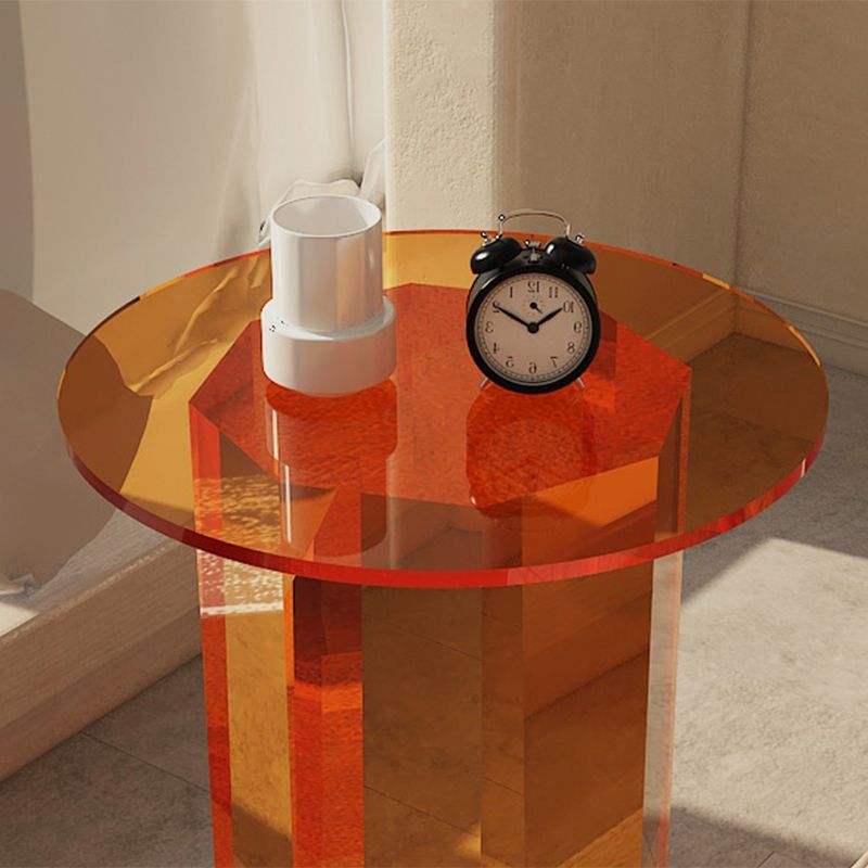 Contemporary Accent Side Table Pedestal Acrylic Round Living Room End Table Clearhalo 'Coffee & Accent Tables' 'End & Side Tables' 'end_side_tables' 'furn' 'furn_end_side_tables' 'Furniture' 'Living Room Furniture' 1200x1200_7769bfb5-9b40-4cc2-a177-d36feb06ac00