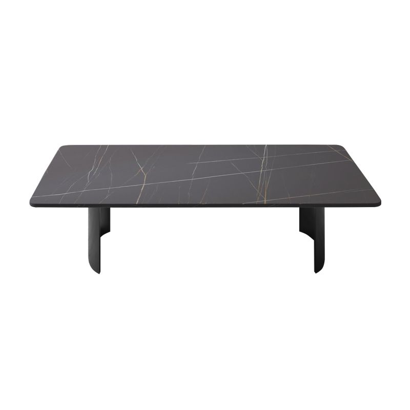 Glam Sled Coffee Table Slate Rectangular Cocktail Table for Home