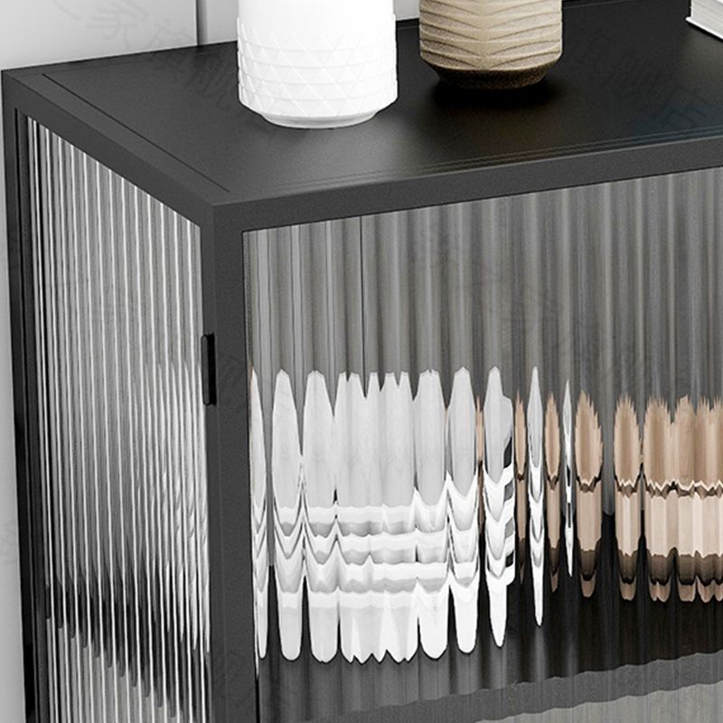 リビングルーム用のモダンな収納キャビネットガラスドアディスプレイキャビネット