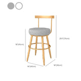 Glam Style Counter Stool Upholstered Living Room Bar Stool with  Metal Legs