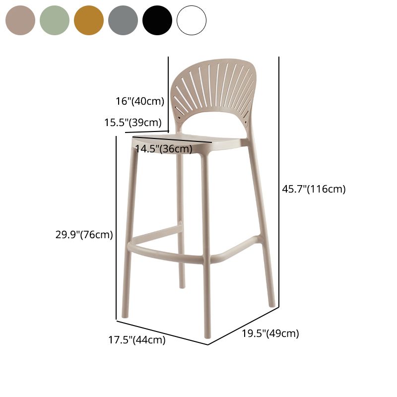 Scandinavian Matte Finish Plastic Barstool Milk Tea Shop Full Back Stool Clearhalo 'Bar Furniture' 'Bar Stools' 'bar_stools' 'furn' 'furn_bar_stools' 'Furniture' 'furniture_bar_stools' 'Kitchen & Dining Furniture' 1200x1200_776ed959-7379-41b0-abbd-ce7acb54aa51