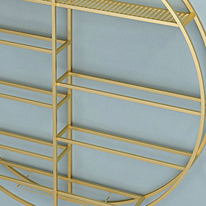 Botella de vino de metal moderna y estante de vidrio Ronda de vino montado en la pared