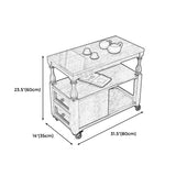 13.7" W X 23.6" H Farmhouse Wood Side Table Two-Drawer Side Table with Wheels Clearhalo 'Coffee & Accent Tables' 'End & Side Tables' 'end_side_tables' 'furn' 'furn_end_side_tables' 'Furniture' 'Living Room Furniture' 1200x1200_776f4d02-8629-49c3-9c60-ac3ce37451a9