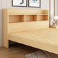 Modern Platform Bed 35.43" High Solid Wood Bed Frame with Shelves