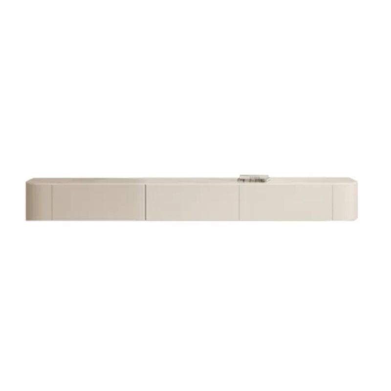 Meuble TV contemporain en pierre, Console blanche flottante, support multimédia pour salon