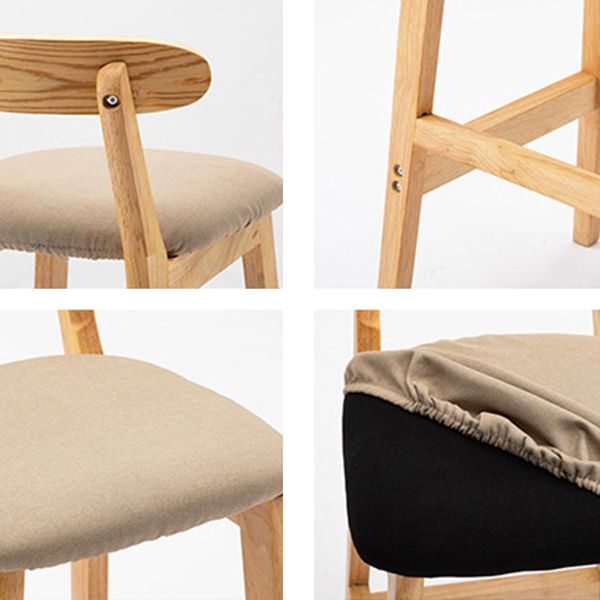Scandinavian Rubberwood Upholstered Bar Stools Matte Finish Footrest Stool Clearhalo 'Bar Furniture' 'Bar Stools' 'bar_stools' 'Furniture' 'furniture_bar_stools' 'Kitchen & Dining Furniture' 1200x1200_77733c6b-6e9d-48a2-8d46-eaa47f5a869f